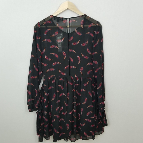 NWT Sam Edelman Feather Ruffle Dress Sz 8 12 - Picture 6 of 8